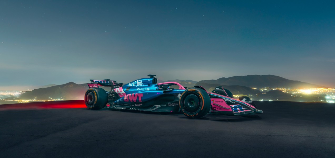 la vettura A525 di BWT Alpine Formula One Team con il logo Eni