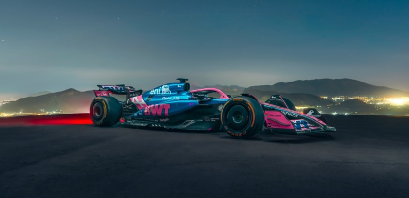 BWT Alpine Formula One Team's A525 car with the Eni logo.