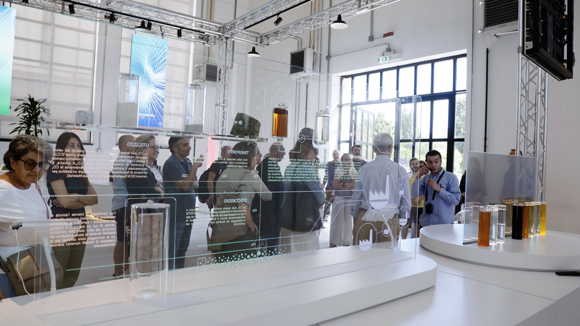 Visitors at the Rome Advanced District (ROAD) laboratories.