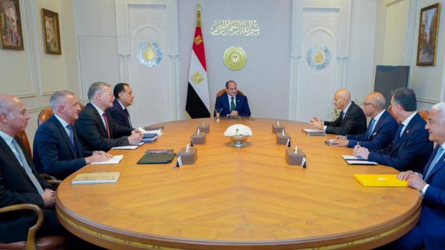 The President of Egypt Abdel Fattah El-Sisi meets Eni CEO Claudio Descalzi
