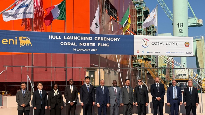 Coral North FLNG hull launching ceremony