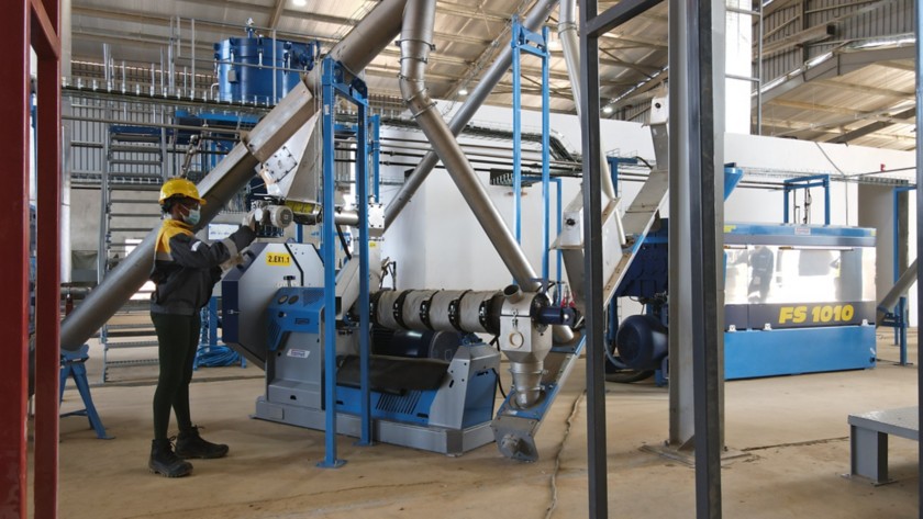 African workers inside the plant