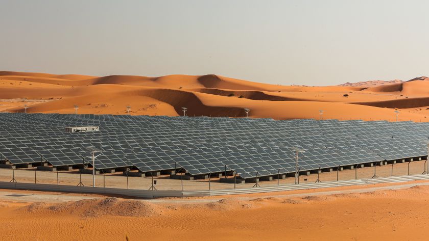 Solar panel plant in the Algerian desert