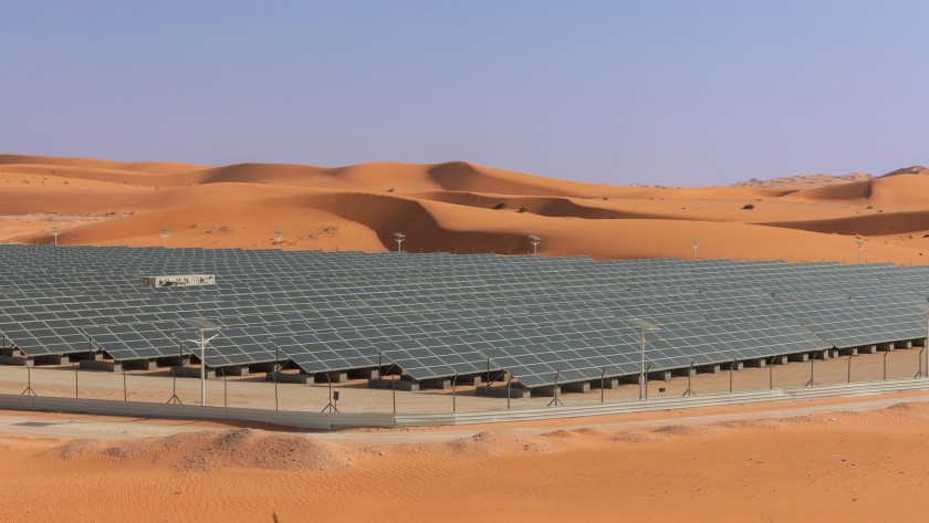 solar panels in the Algerian desert