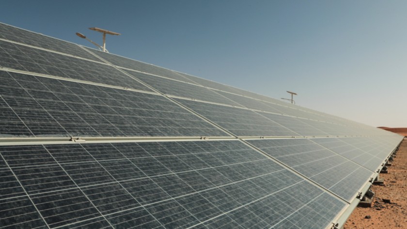 solar panels in the Algerian desert