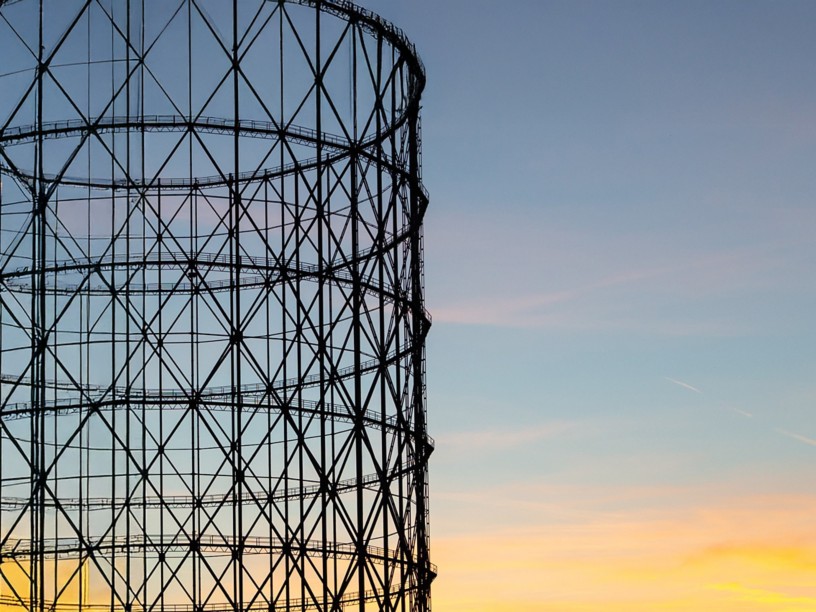 The Gasometer in Rome at sunset
