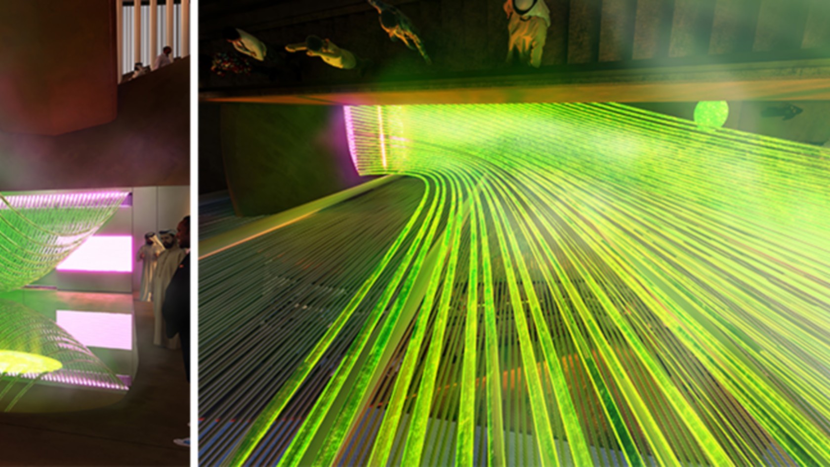 green fluorescent neon lights