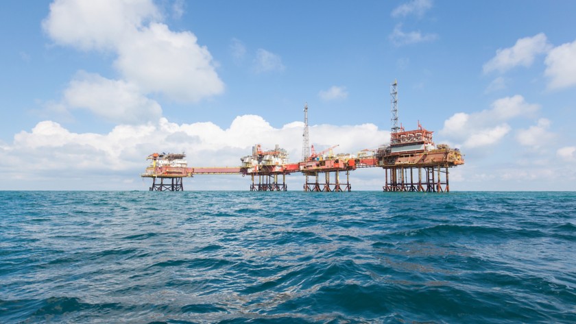 View of the platform at sea