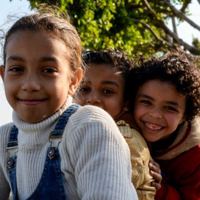 Egyptian children smile