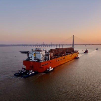 The FLNG Nguya at sea