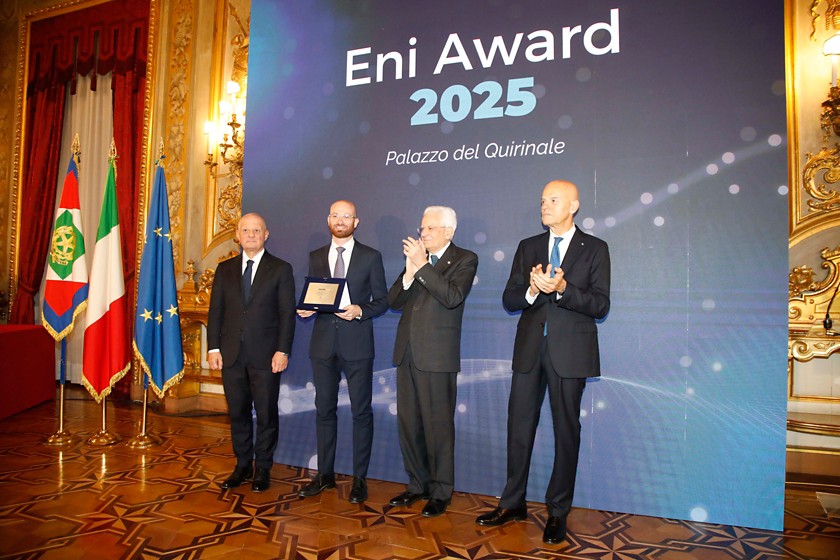 La consegna dei premi Eni Award 2025 al Palazzo del Quirinale.