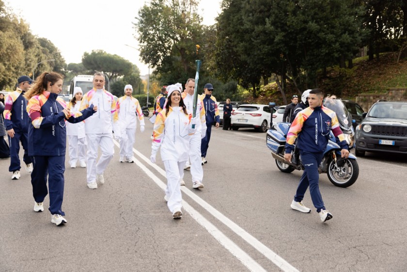 Il passaggio della Torcia Olimpica a Roma