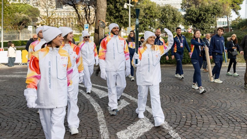 Il passaggio della Torcia Olimpica a Roma