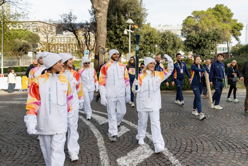 Il passaggio della Torcia Olimpica a Roma