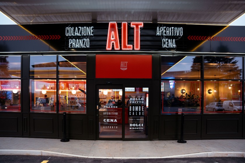 Entrance of the restaurant ALT Stazione del Gusto in Sesto San Giovanni, in the province of Milan.