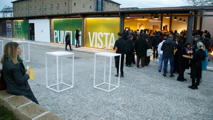 Entrance of the exhibition Punti di vista at Arte al Gazometro