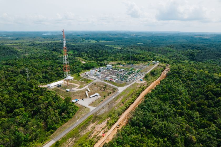 Impianto di gas indonesiano visto dall'alto