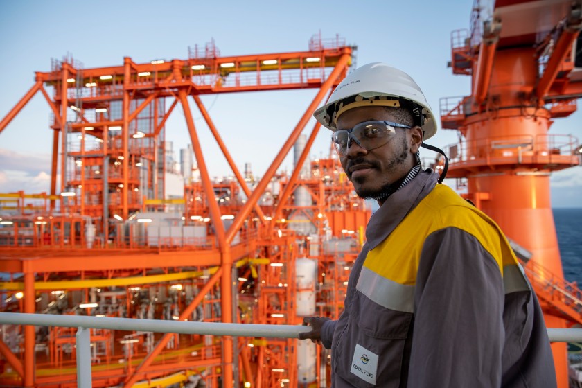 Worker on board the Coral South