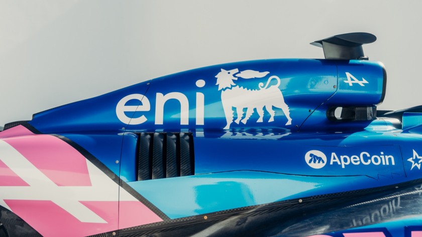 la vettura A525 di BWT Alpine Formula One Team con il logo Eni