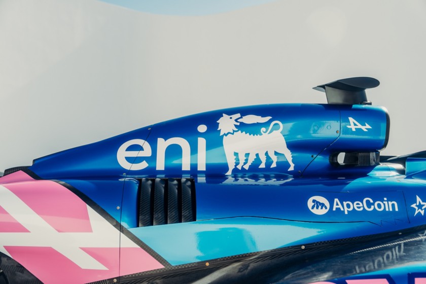 la vettura A525 di BWT Alpine Formula One Team con il logo Eni