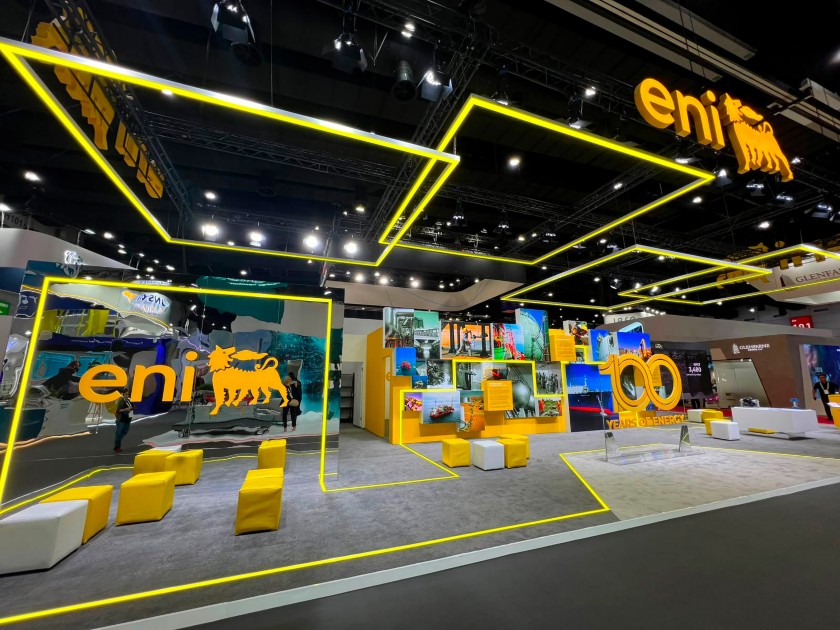 Eni exhibition booth at Gastech 2026