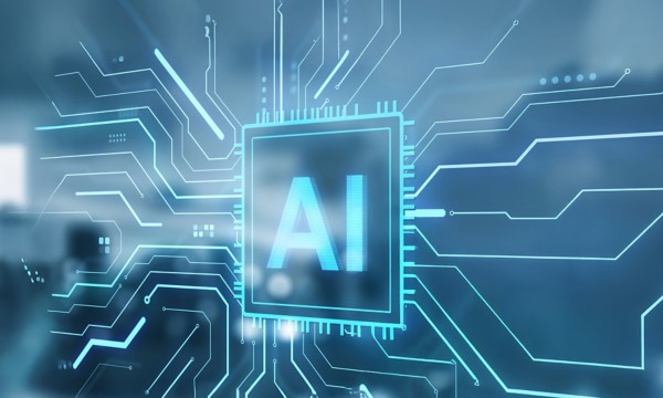 ai logo with hi tech graphic elements