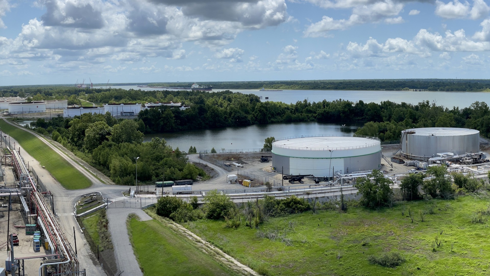 Tank system near the lake