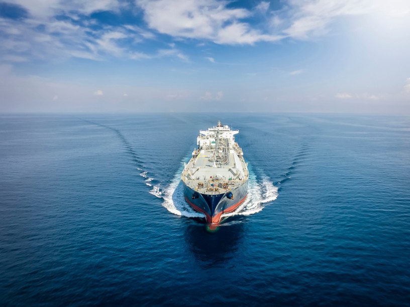 LNG vessel in open waters