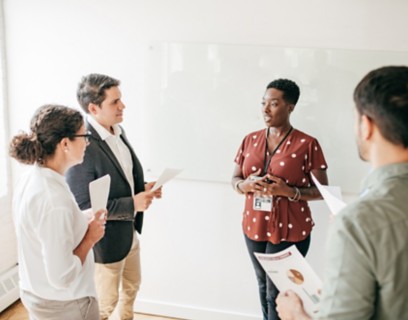 Group of master's students in the classroom