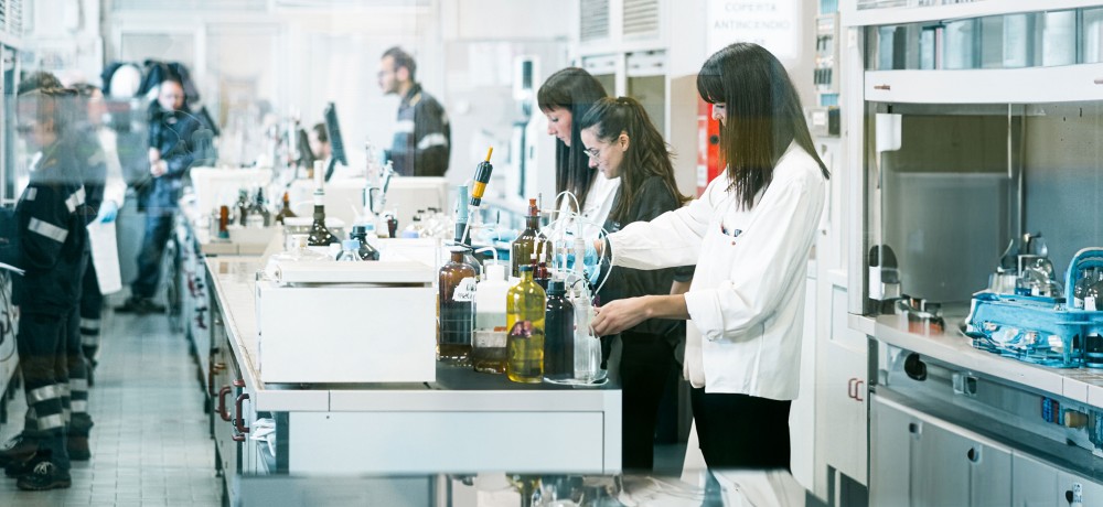 Internal research center with scientists at work