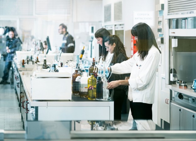 Internal research center with scientists at work