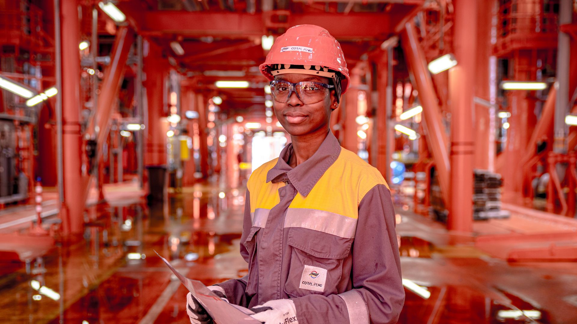 Worker in offshore plant