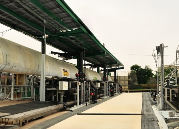 Centrale dell'acqua con logo Eni