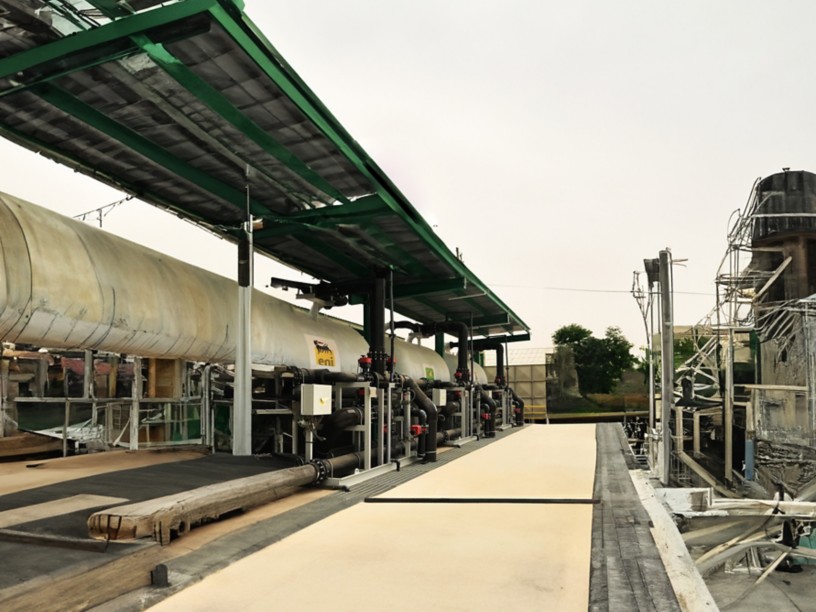 Centrale dell'acqua con logo Eni
