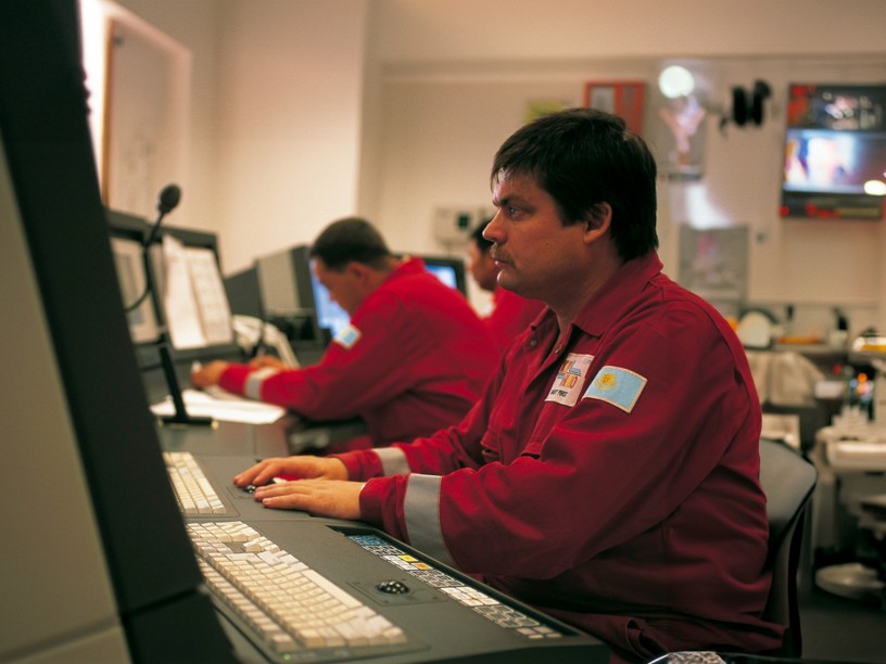 technicians in the control room
