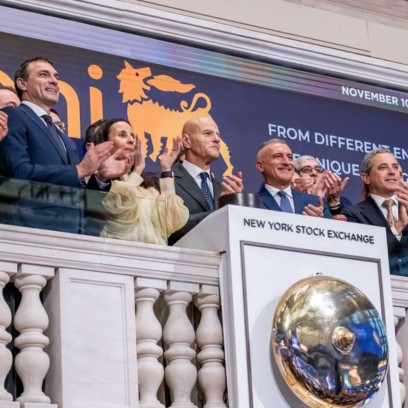 CEO Descalzi attends the bell ceremony at the New York Stock Exchange