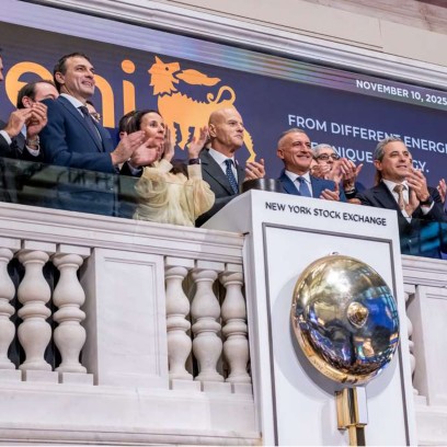 CEO Descalzi attends the bell ceremony at the New York Stock Exchange