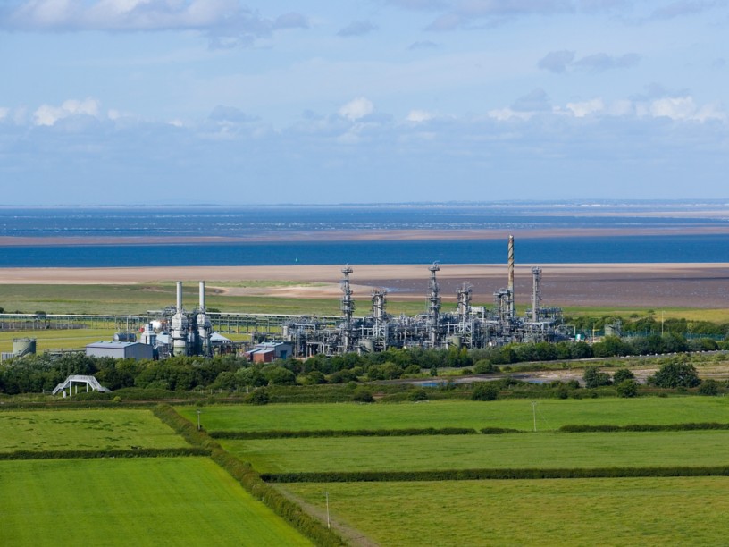 Vista degli impianti onshore di NyNet North West nelle campagne del Regno Unito 