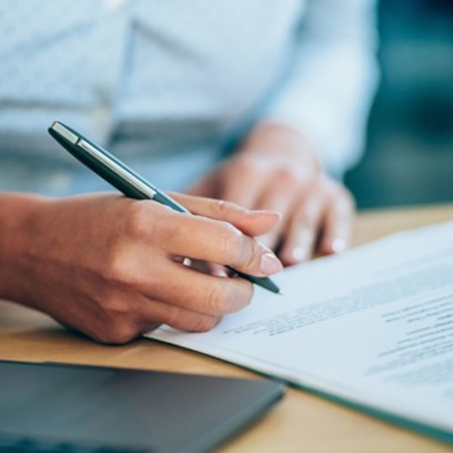 Hand with documents