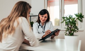 Doctor and patient in the study
