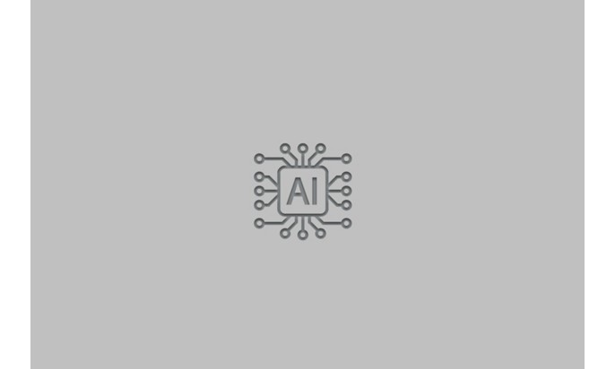 Icon of a chip with AI text on a light gray background.