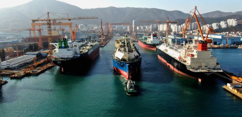 LNG ship in port