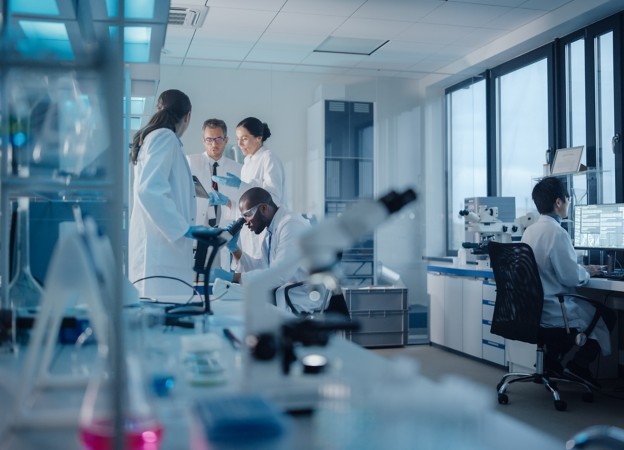 Team of scientists in the laboratory