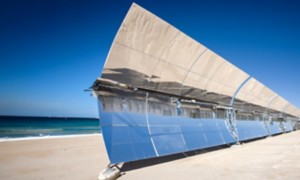 Curved panel that captures solar energy