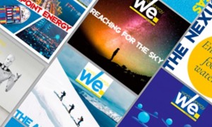 Various covers of WE magazine