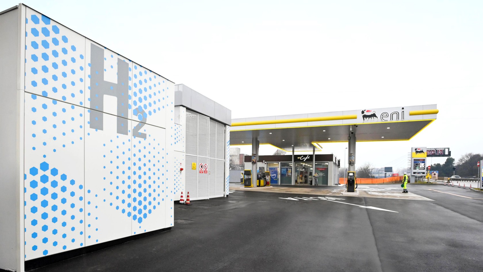 View of the hydrogen refueling station in Mestre