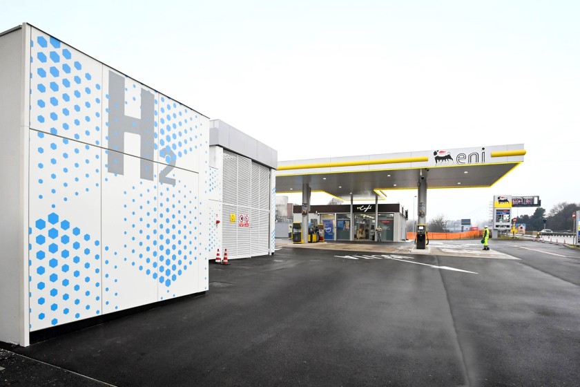 View of the hydrogen refueling station in Mestre