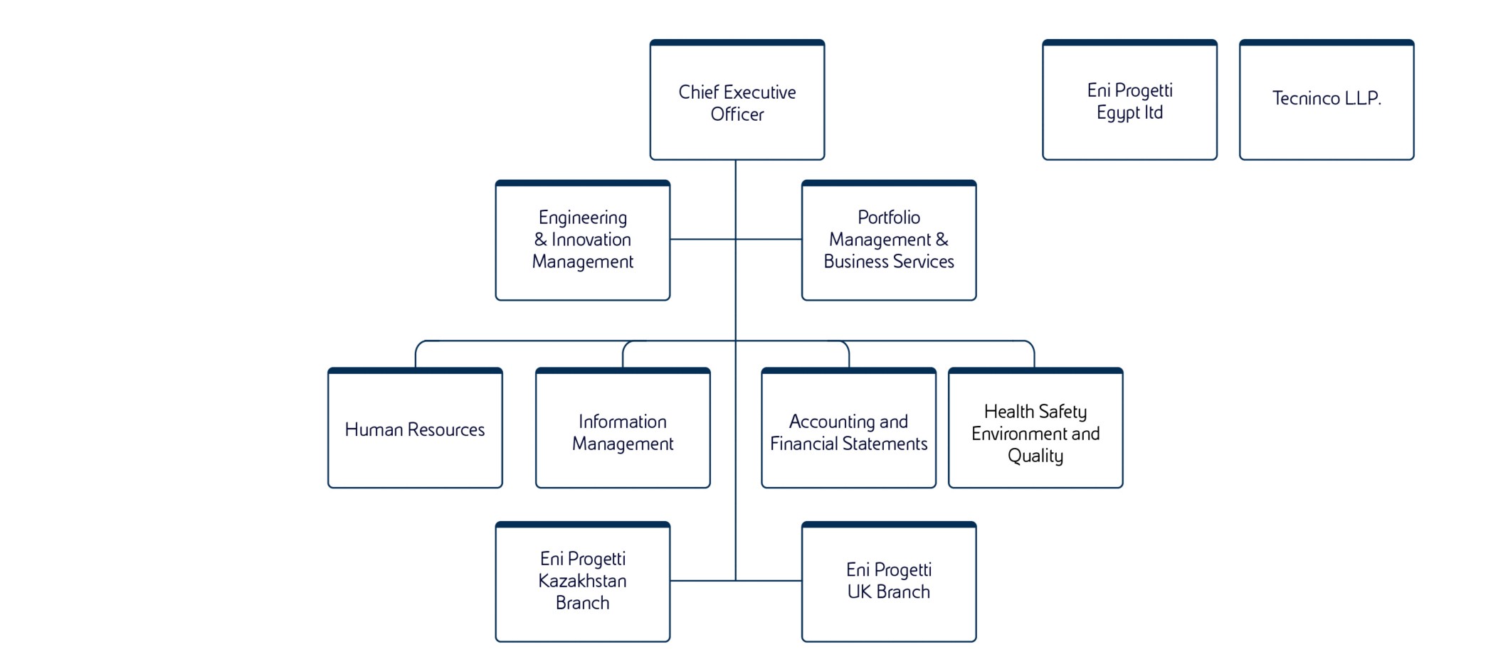 Graphic representation of EniProgetti's corporate structure