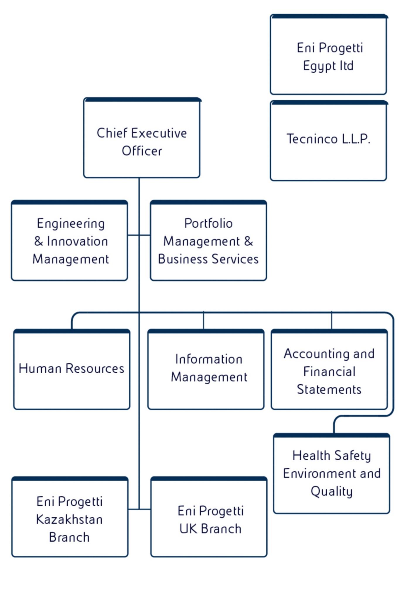 Graphic representation of EniProgetti's corporate structure
