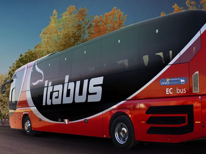 Beautiful sunrise with blurred truck transportation on the road